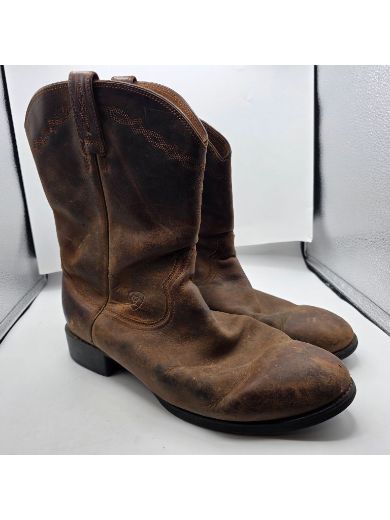 Ariat Heritage Roper Mens Size 14ee Western Leather Boots Brown Pull On Casual